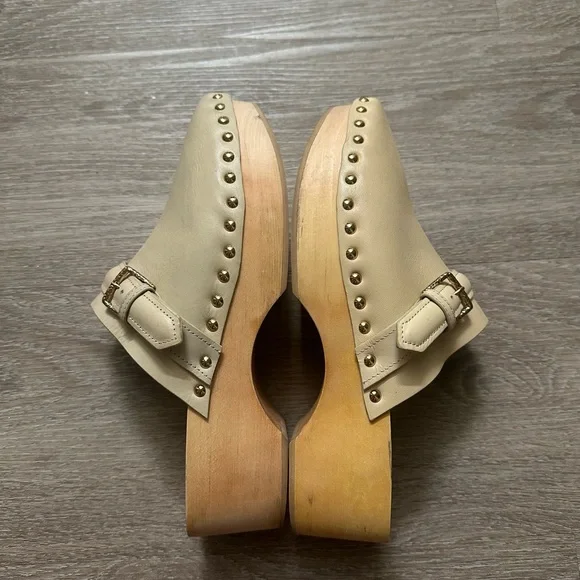 Ulla Johnson Cream Leather Clogs - Picture 5 of 7